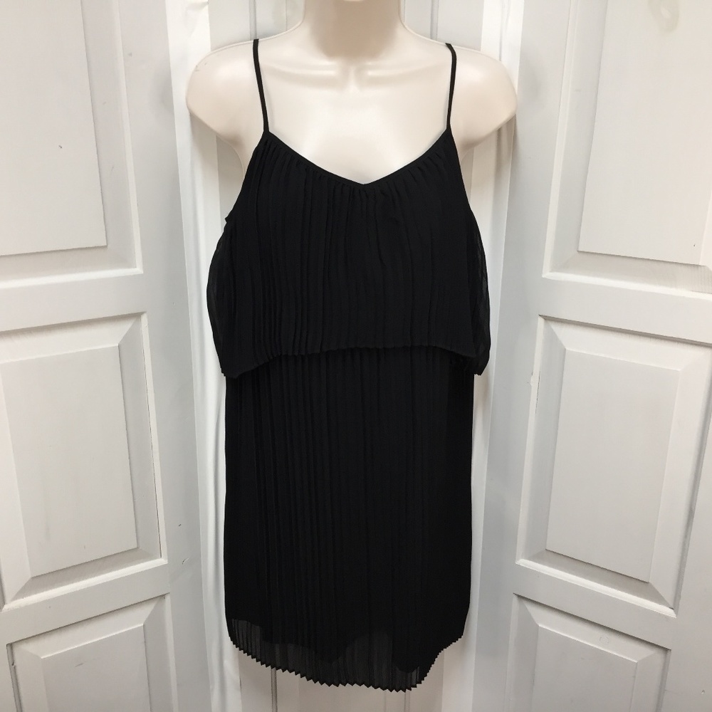 BCBGeneration Black Pleated Mini Dress